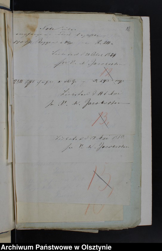 image.from.unit.number "Beläge pro 1859/60 von Geld Rechnung Silberbach"