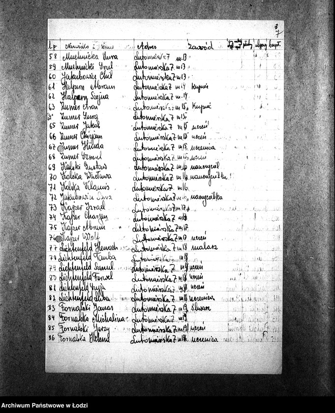 Obraz 10 z jednostki "[Kuchnia, ul. Lutomierska 7. Kuchnia nr 401, ul. Lutomierska 11. Kuchnia nr 402, ul. Lutomierska 13. Kuchnia, ul. Lutomierska 57. Działalność kuchni, personel, konsumenci, kontrole]"