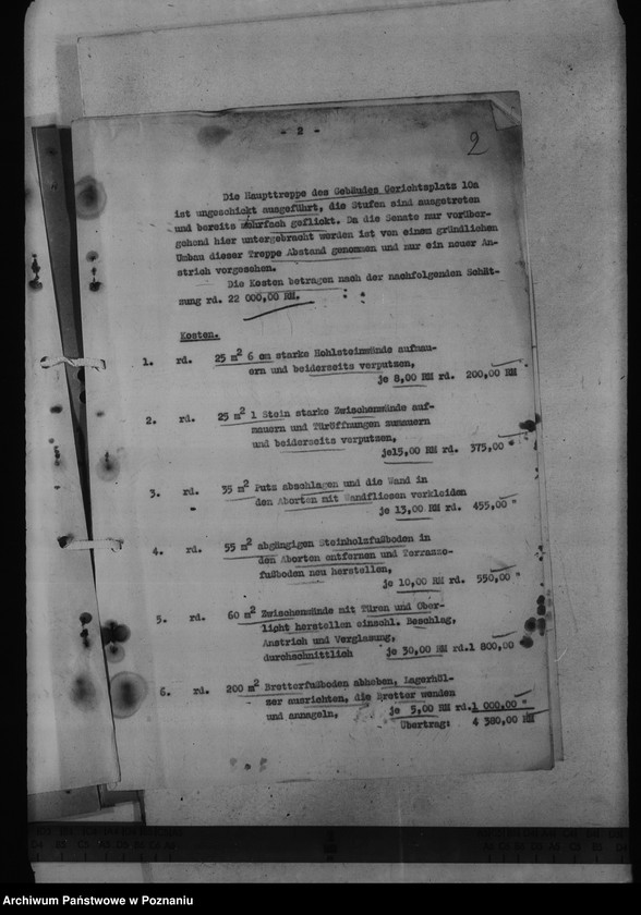 Obraz 6 z jednostki "Oberlandesgericht in Posen, Gerichtsplatz 10a. - sprawy budowlane"