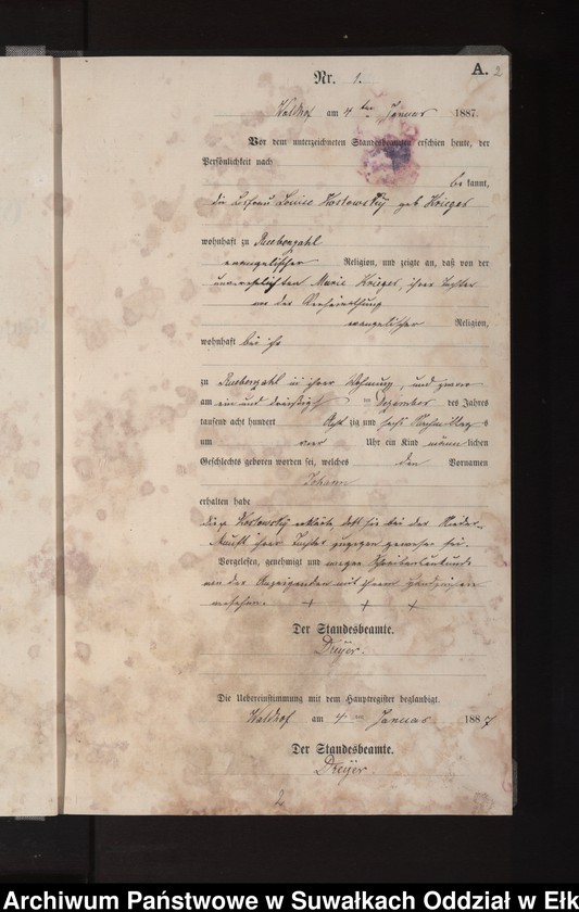 image.from.unit.number "Geburts-Neben-Register des Königlichen Preussischen Standes-Amtes Orlen Kreis Loetzen"