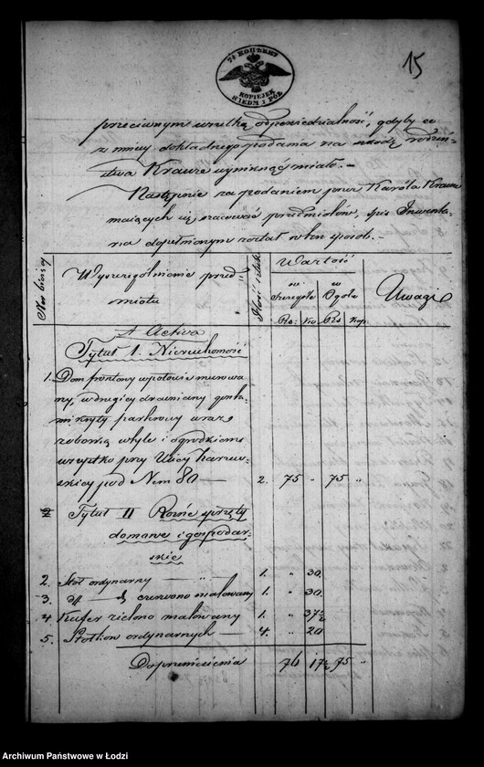 Obraz 19 z jednostki "Akta tyczące się ustanowienia rady familijnej i spisu inwentarza po zmarłej Annie z Kerfertów Krauze"