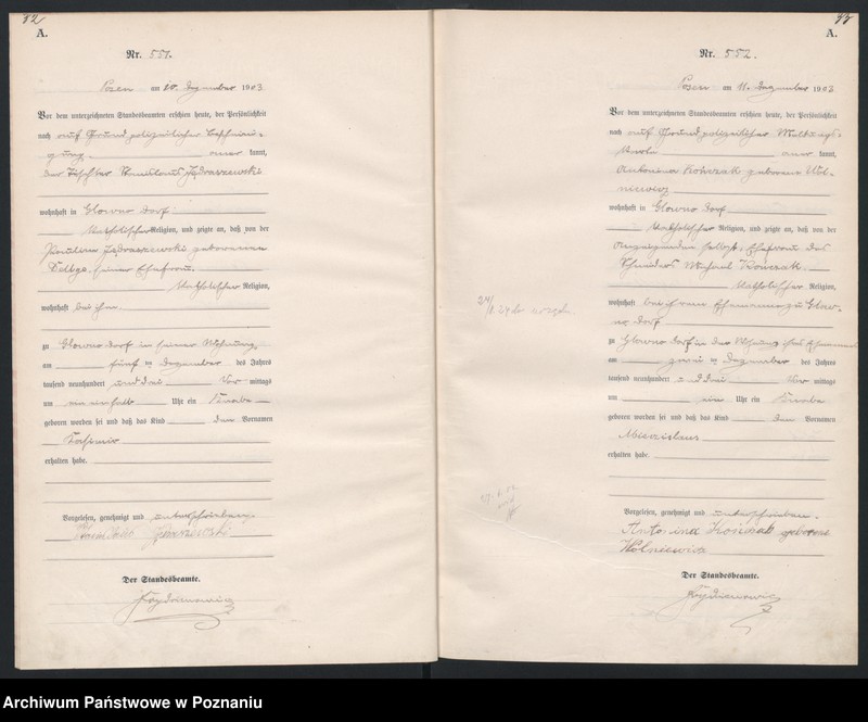 Obraz 19 z jednostki "Księga urodzeń tom II"