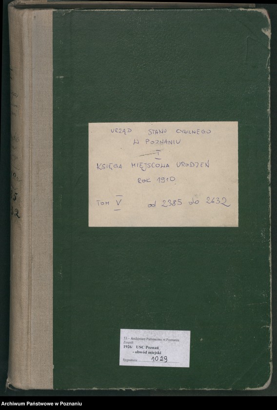 Obraz 1 z jednostki "Księga miejscowa urodzeń tom V [Rejestr główny urodzeń]"