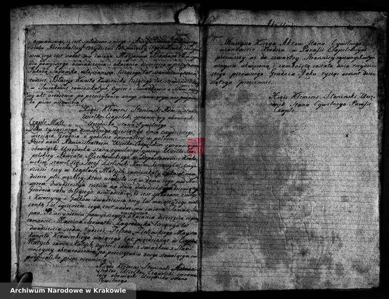 Obraz z zespołu "Akta stanu cywilnego Parafii Rzymskokatolickiej w Czaplach Wielkich"