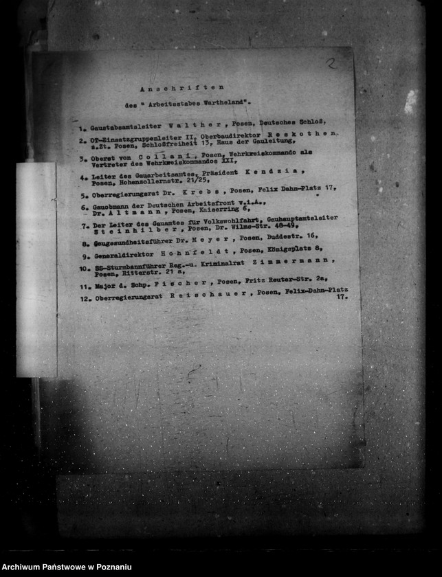 Obraz 6 z jednostki "Anschriftenverzeichnis - Hauptkanzlei"