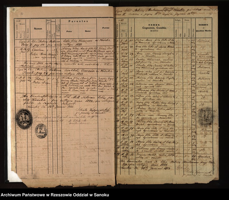 image.from.unit.number "Księga urodzeń, małżeństw, zgonów z miejscowości Końskie, Witryłów, Krzywe, Krzemienna, Temeszów"