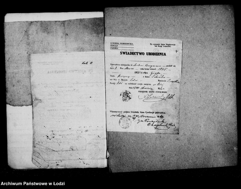 Obraz 10 z jednostki "j. w . nad nieletnimi Antonim, Marianną, rozyną, Matyldą, Gustawem rodzeństwem Bergman po zmarłym Józefie Bergman"