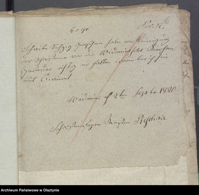 image.from.unit.number "Beläge zur 1819/1820 Jahres Kirchen Rechnung von Widminnen"