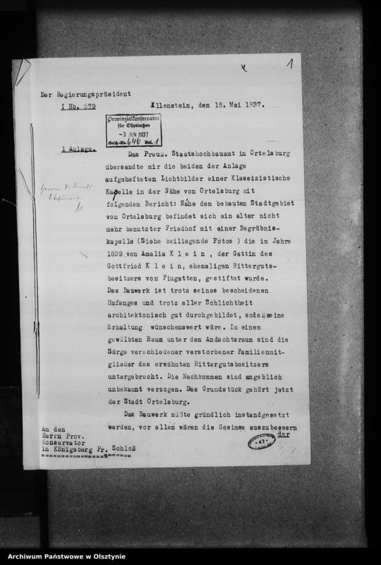 image.from.unit.number "Ortelsburg, Gruftkapelle der Familie Klein"
