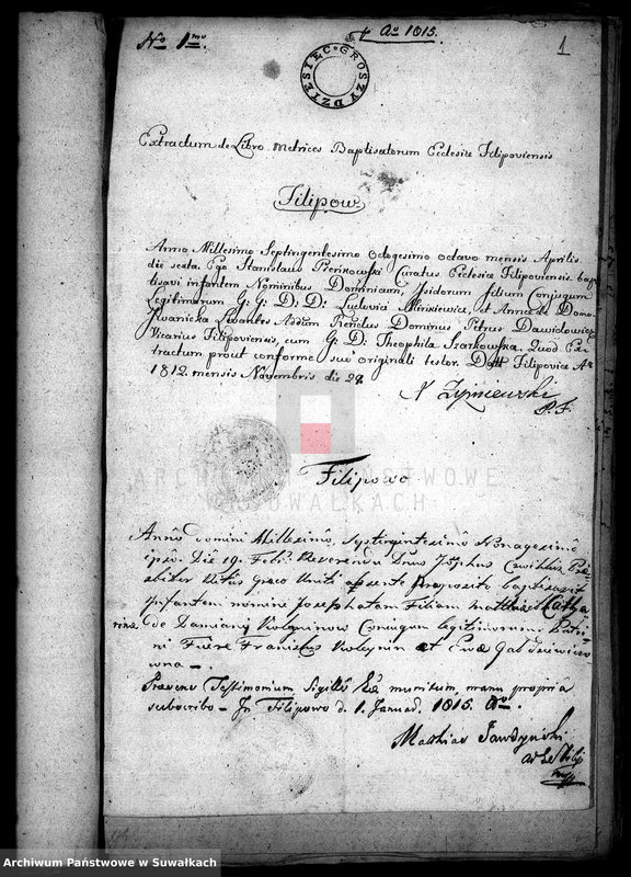 image.from.unit.number "Annexa Gminy Filipowskiey z Roku 1815"