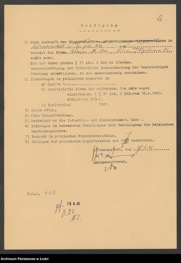 Obraz 20 z jednostki "Chaim M.Szer- sprzedaż bawełnianych odpadków"