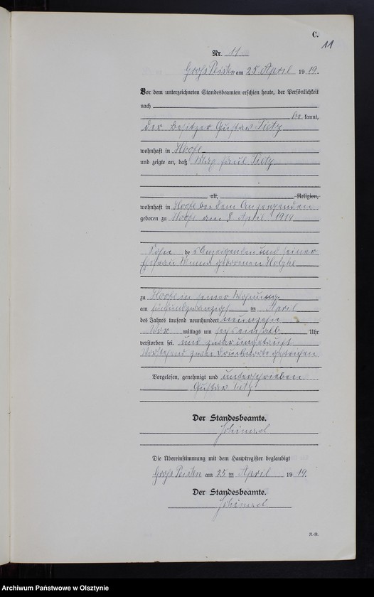 image.from.unit.number "Sterbe-Neben-Register Nr 1 - 21 [ Księga zgonów - wtóropis ]"