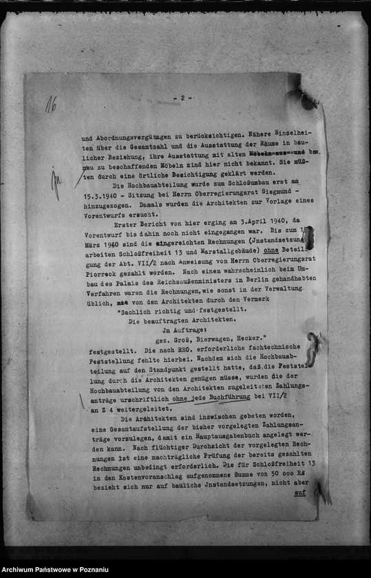 Obraz 20 z jednostki "Umbau des Schlosses Posen"