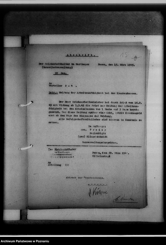 Obraz 19 z jednostki "Allgemeine Verfügungen der Gauselbstverwaltung"