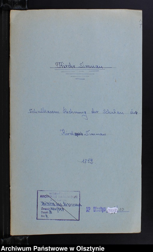 image.from.unit.number "Schulkassen Rechnung der Schulen des Kirchspiels Simnau"