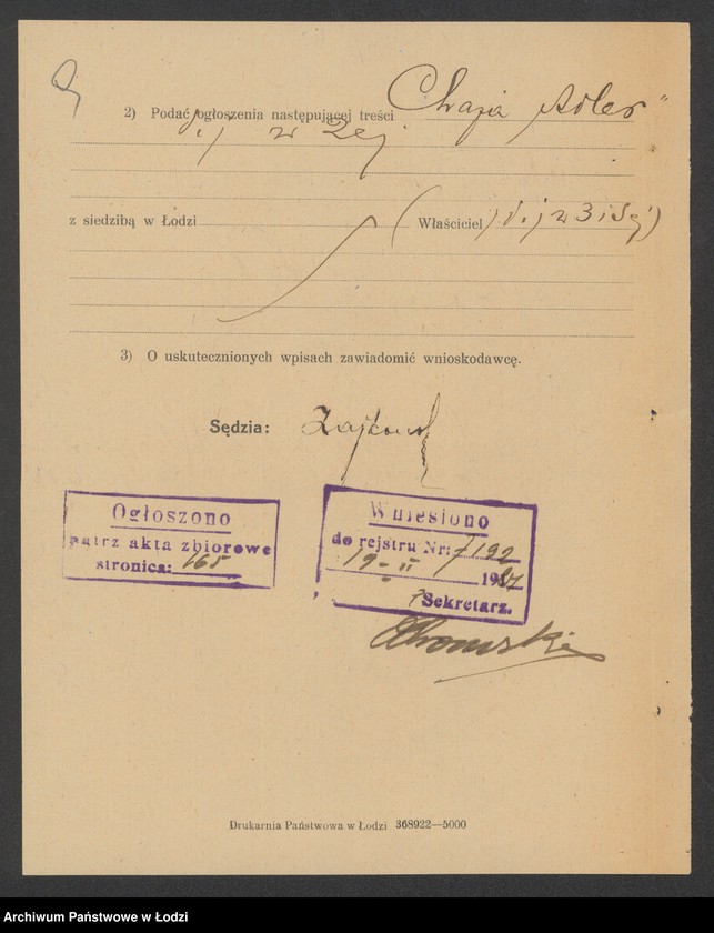 Obraz 11 z jednostki "Chaja Adler – sklep spożywczy, nabiał i piwo"