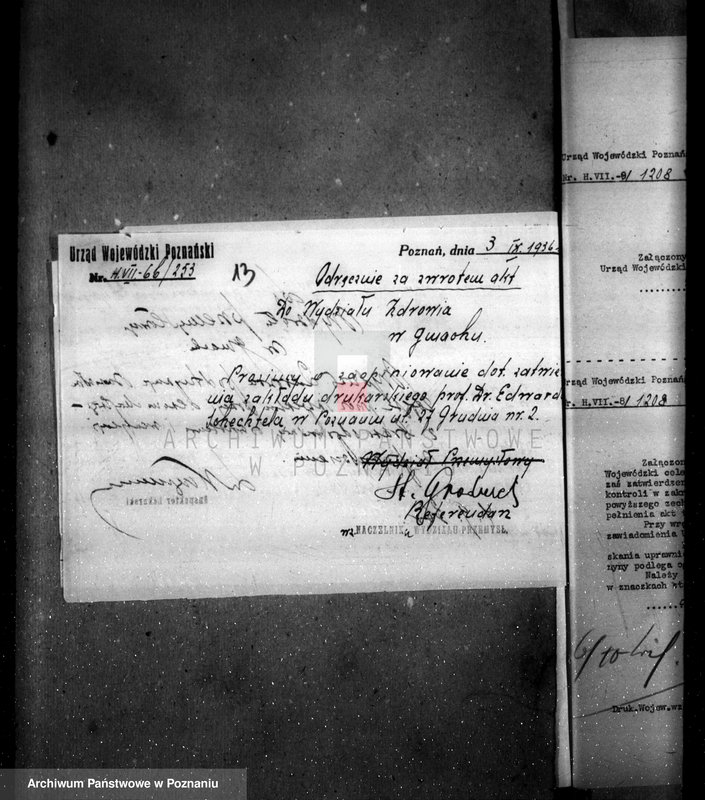 Obraz 17 z jednostki "Zatwierdzenie zakładu przemysłowego /Drukarni Wielkopolskiej/ dr Edward Schechtel spadkobierca Milskich w Poznaniu"