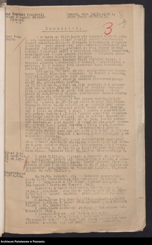 Obraz 11 z jednostki "Korespondencja Związku Weteranów Powstań Narodowych Rzeczypospolitej Polski i Związku Powstańców Wielkopolskich z F.Z.O.O."