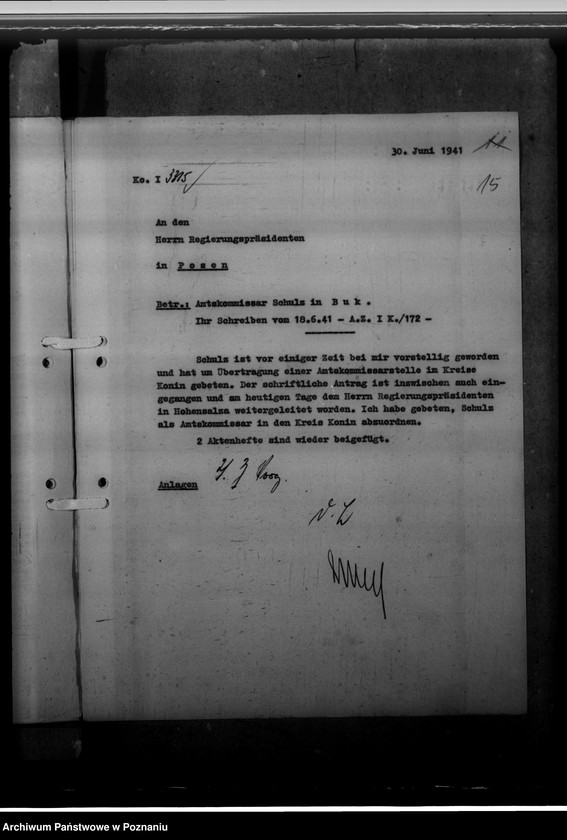 image.from.unit.number "Personalakten des Amtskommissars Richard Schulz, in Grossdorf"