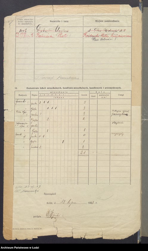 image.from.unit.number "Księga inwentarzowa nieruchomości m. Łodzi ul. 11 Listopada"