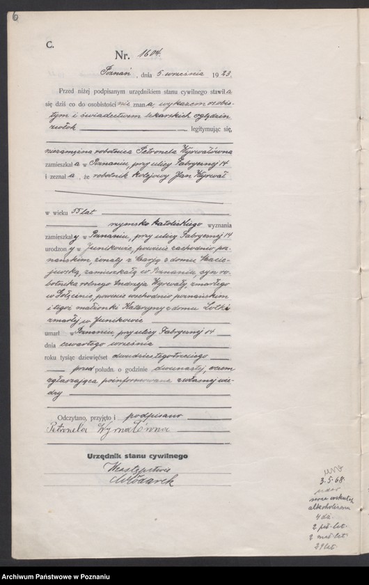 Obraz 8 z jednostki "Księga miejscowa zgonów tom IV [Rejestr główny zgonów]"