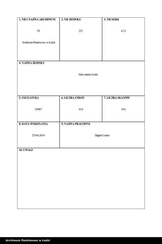 Obraz 1 z jednostki "[Spis ludności Łodzi] Piotrowska-Piotrowski"