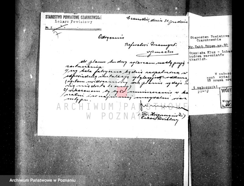 Obraz 16 z jednostki "Zatwierdzenie zakładu przemysłowo /warsztat tkacki firmy Wawel w Lubaszu pow. czarnkowski/"