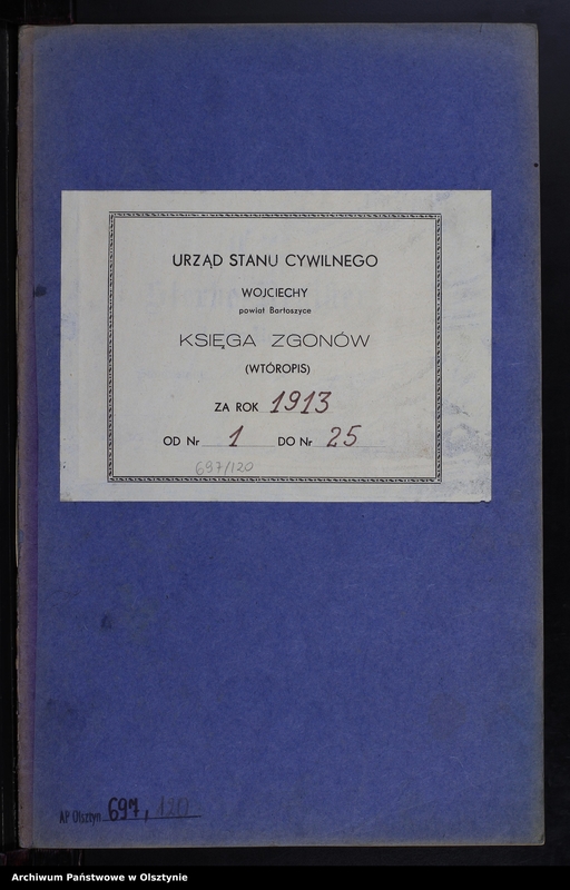 image.from.unit.number "Sterbe-Neben-Register Nr 1 - 25 [ Księga zgonów - wtóropis ]"