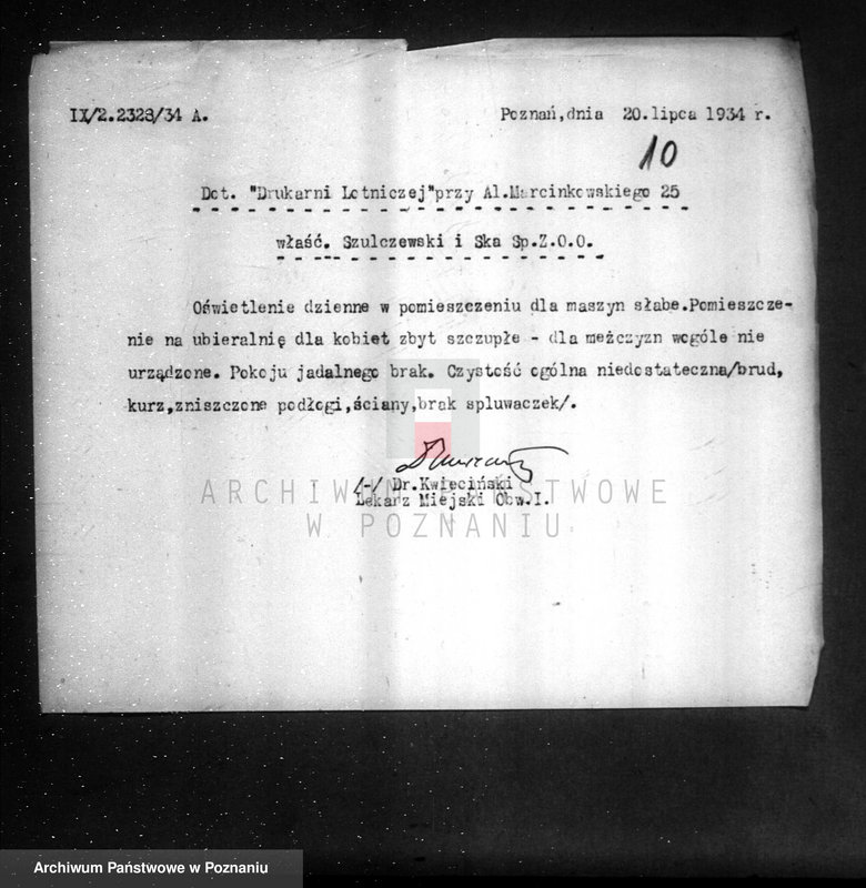 Obraz 14 z jednostki "Zatwierdzenie Drukarni Lotniczej przy Al.. Marcinkowskiego 25"