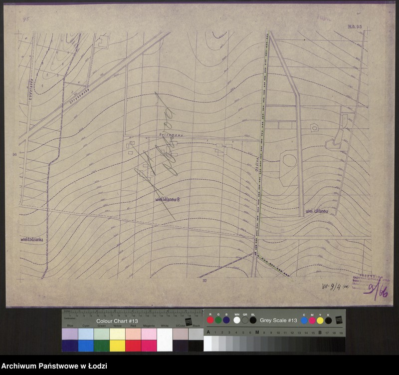 Obraz 1 z jednostki "Plan m. Łodzi 1:2000 z oznaczeniem podziału miasta na Obwody Komitetów Blokowych. Sekcja NO95"