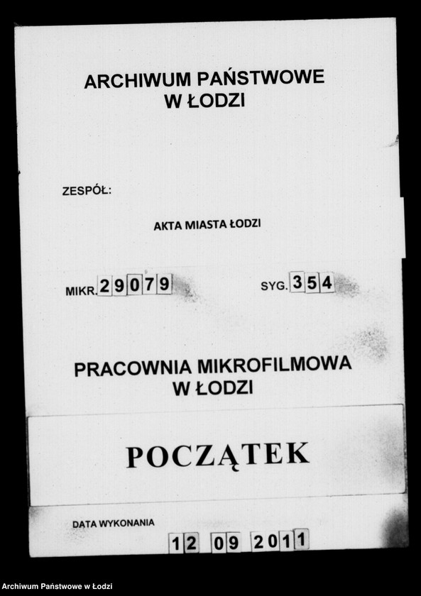 Obraz 1 z jednostki "Akta ławnika czynnego osady fabrycznej Łódka tyczące się sekwestracji majątku ruchomego Tytusa Kopischa"