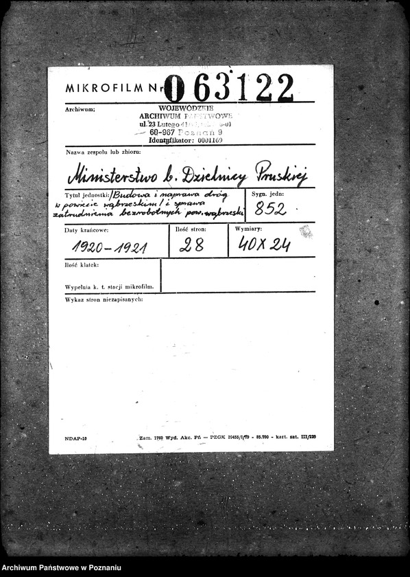 Obraz 2 z jednostki "[Budowa i naprawa dróg w powiecie wąbrzeskim i sprawa zatrudnienia bezrobotnych pow. wąbrzeski]"