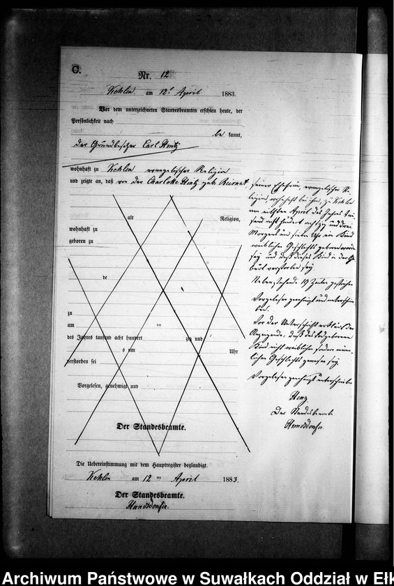 image.from.unit.number "Sterbe-Neben-Register des Preussischen Standes-Amtes Kehlen Kreis Angerburg"