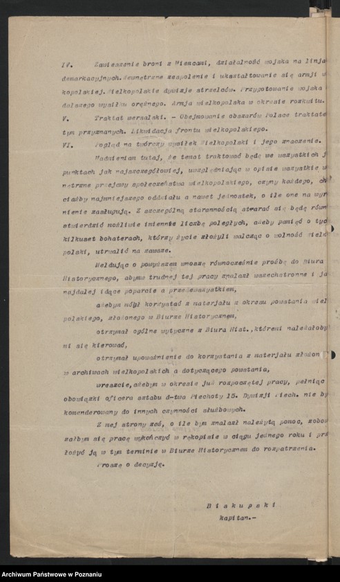 Obraz 17 z jednostki "Materiały organizacyjne dotyczące historii Powstania Wielkopolskiego."