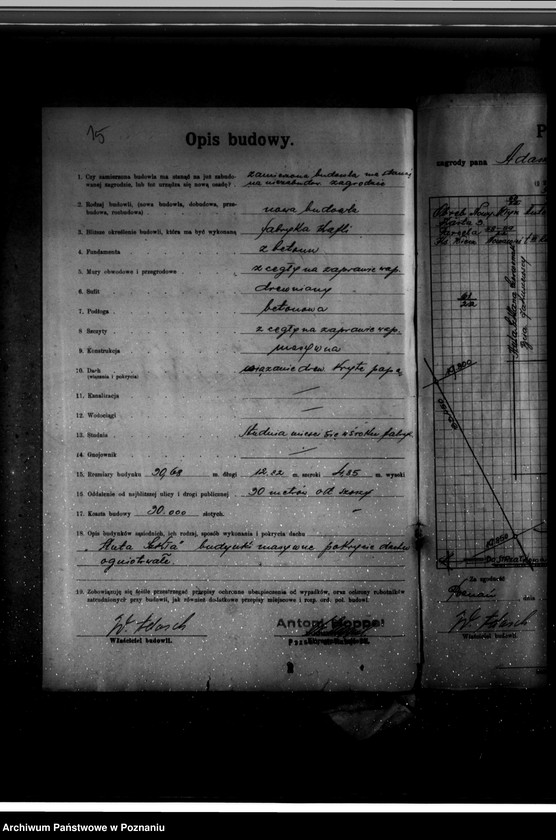 Obraz 20 z jednostki "Zatwierdzenie zakładu przemysłowego /wytwórni kafli/ w. Adascha w Antoninku powiat poznański"