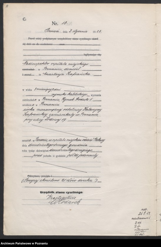 Obraz 12 z jednostki "Księga miejscowa zgonów tom I [Rejestr główny zgonów]"