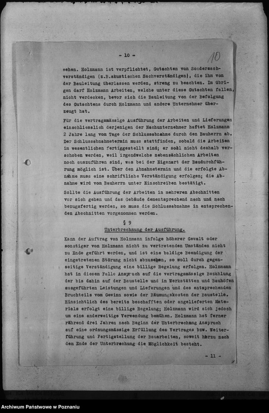 Obraz 13 z jednostki "Umbau - Deutsches Schloss in Posen. Selbstkostenvertrag"