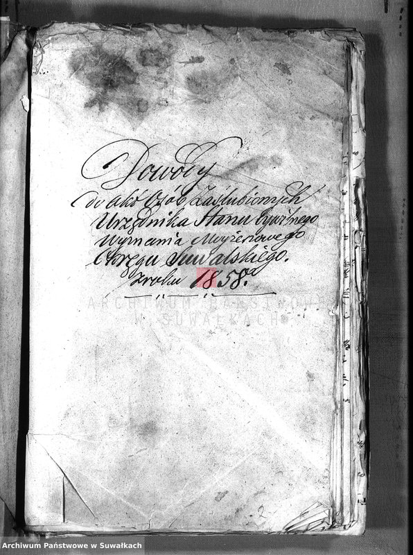 image.from.unit.number "Dowody do akt Osób Zaślubionych Urzędnika Stanu Cywilnego Wyznania Mojżeszowego Okregu Suwalskiego"