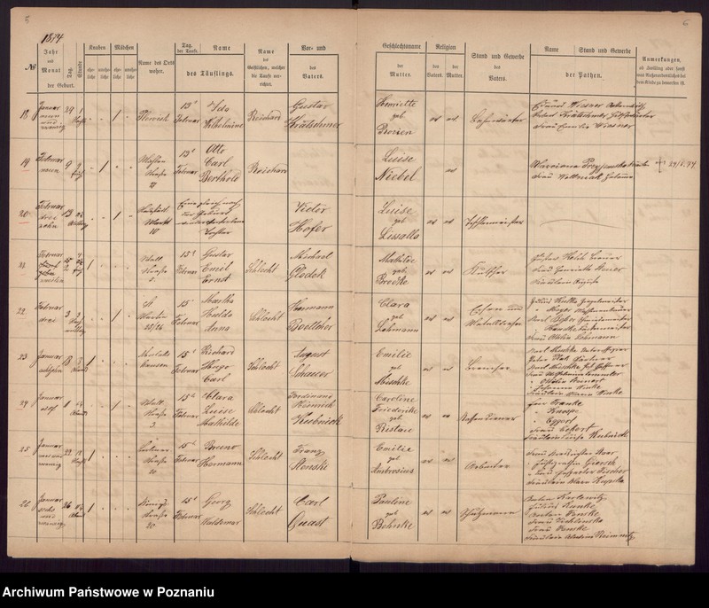 Obraz 5 z jednostki "[Akta urodzeń i chrztów, zgonów, ślubów]"