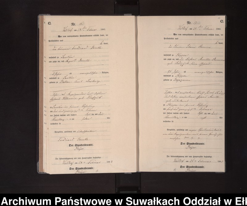 Obraz 13 z jednostki "Sterbe-Neben-Register des Königlich Preussischen Standes-Amtes Orlen Kreis Loetzen"