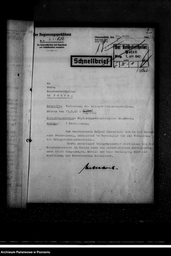Obraz 6 z jednostki "Kriegsverdienstmadaille- Regierung Litzmannstadt (Łódź)"