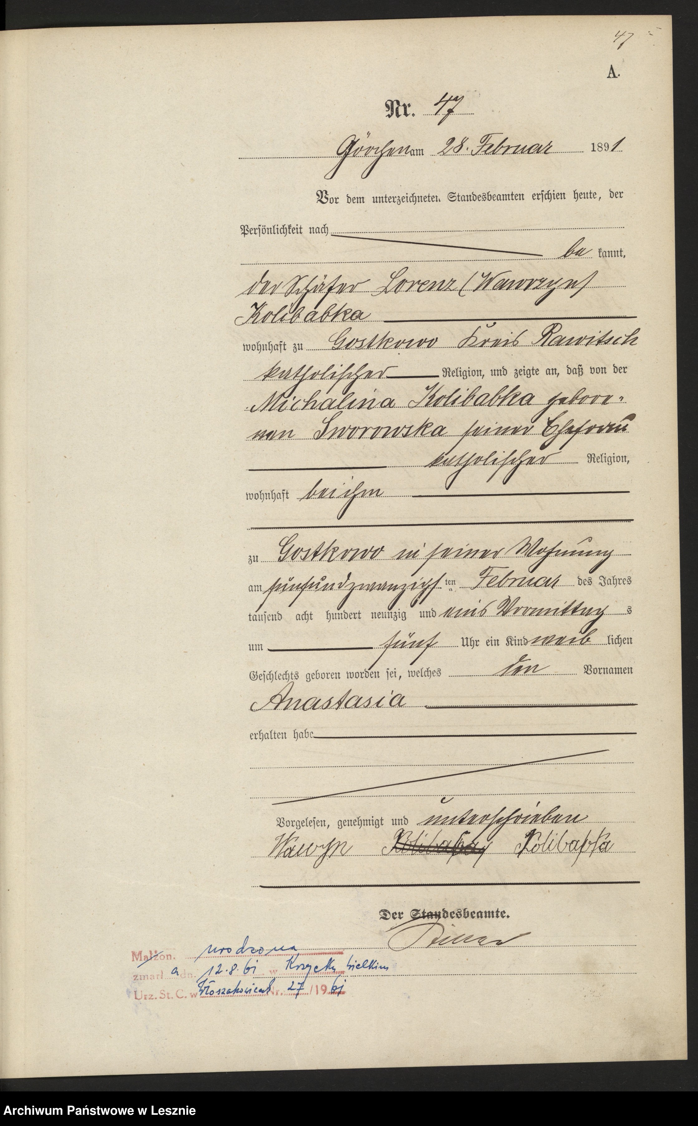 Skan z jednostki: [Księga urodzeń]