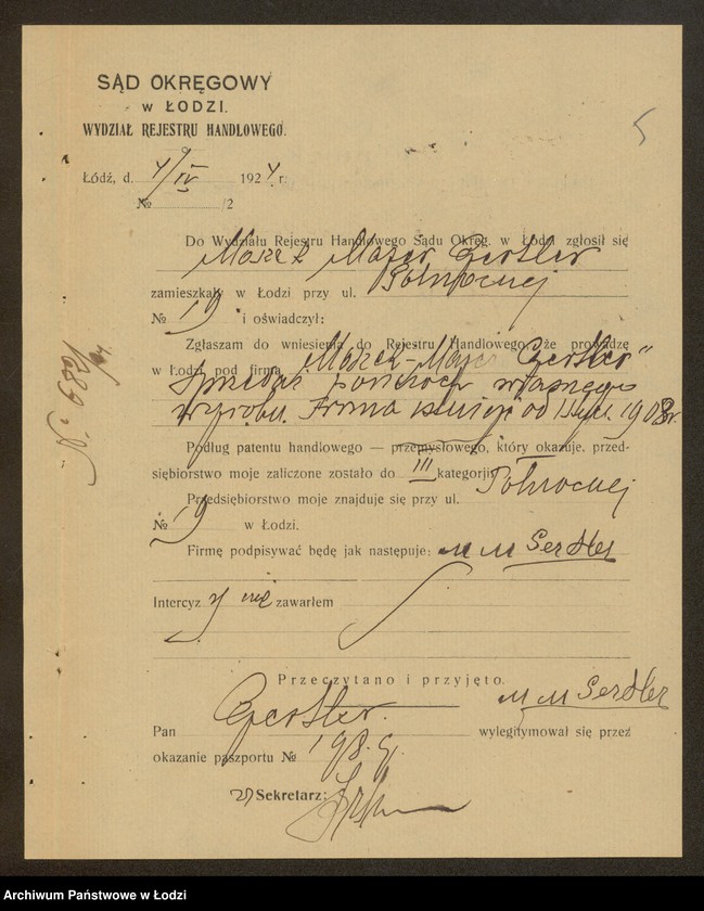 Obraz 7 z jednostki "Moszek Majer Geltler- wyrób pończoch"