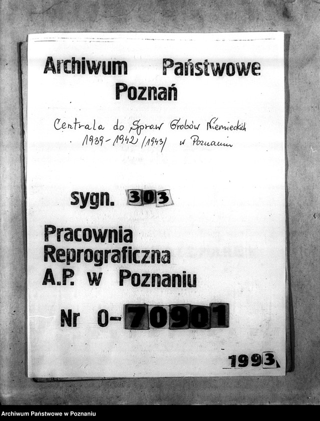 Obraz 1 z jednostki "Korespondencja w sprawie miejscowych Niemców, którzy zginęli w 1939 roku A - K"