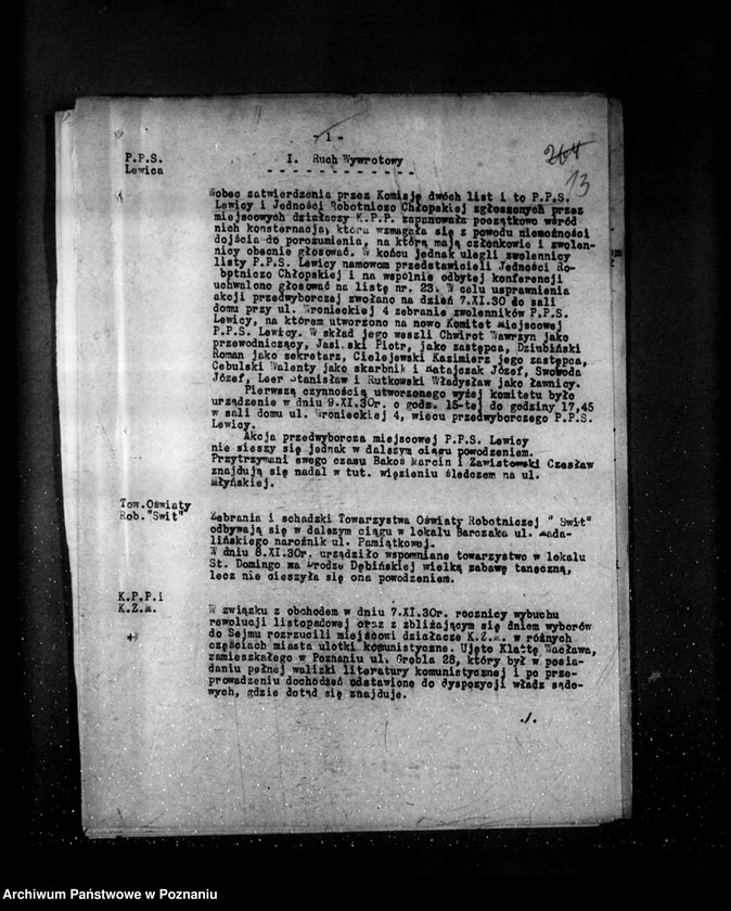 Obraz 17 z jednostki "Sprawozdania sytuacyjne tygodniowe za czas od 1 listopada do 4 grudnia 1930 r. /53-57/"
