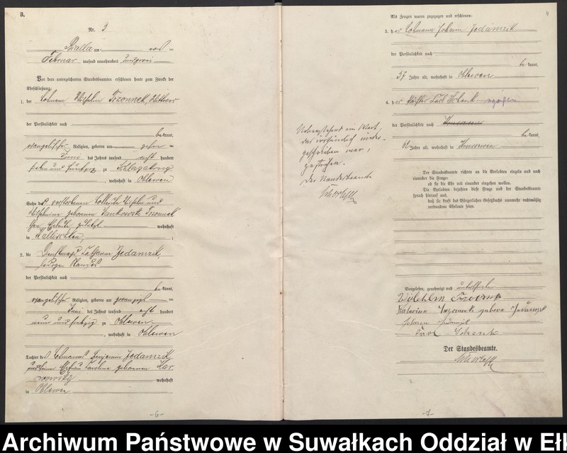 image.from.unit.number "Heiraths-Haupt-Register des Königlichen Preussischen Standes-Amtes Bialla Kreis Johannisburg"
