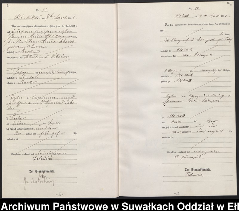 image.from.unit.number "[Sterbe-Haupt-Register des Königlichen Preussischen Standes-Amtes Ukta Kreis Sensburg]"