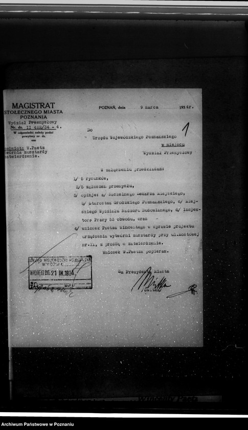 image.from.unit.number "Zatwierdzenie zakładu przemysłowego wytwórni musztardy W. Paetz w Poznaniu"