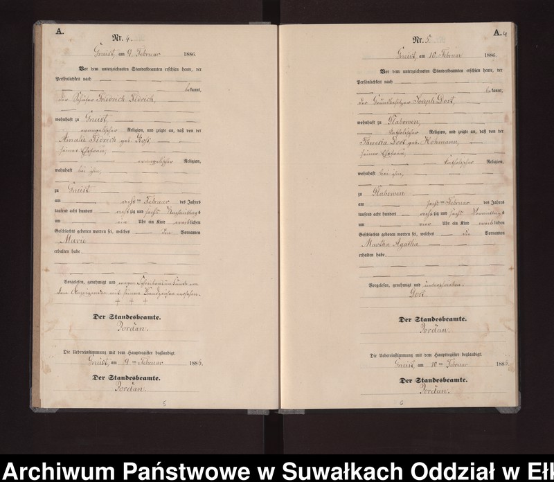 image.from.unit.number "Geburts-Neben-Register des Königlichen Preussischen Standes-Amtes Gneist Kreis Loetzen"