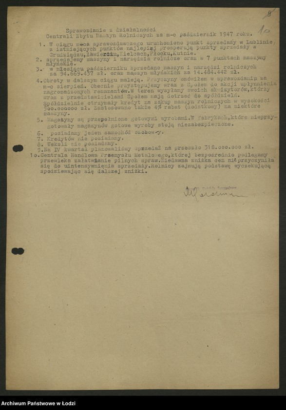 Obraz 11 z jednostki "Zjednoczenie Przemysłu Maszyn Rolniczych; protokół [narady], sprawozdania [z produkcji]"